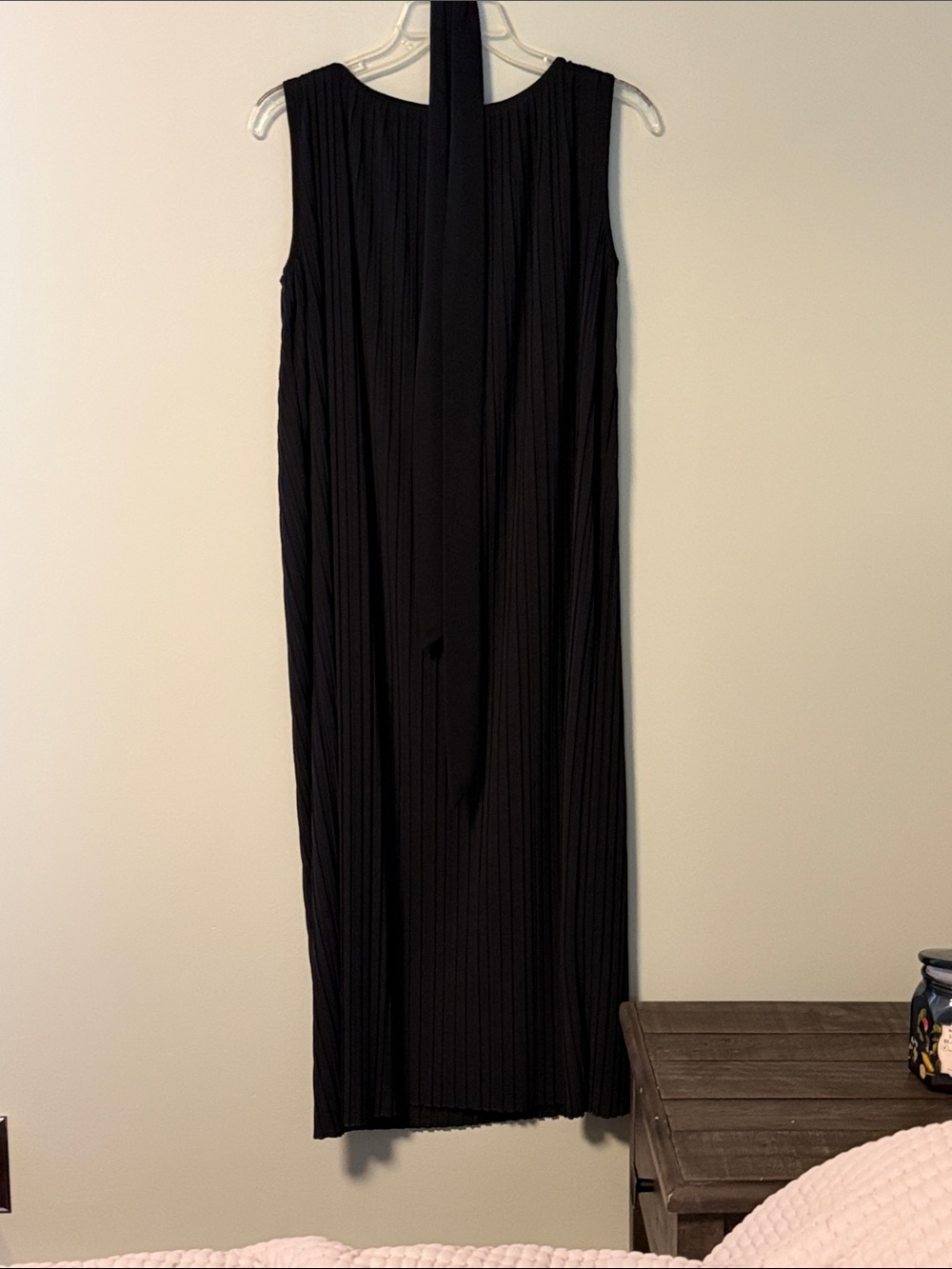 MaxMara Navy Sleeveless Pleated Maxi Dress